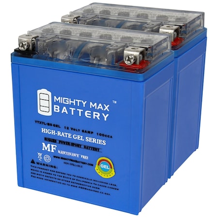 YTX7L-BSGEL 12V 6AH Replacement Battery Compatible with Suzuki DR 125, 200, 250, 350-2 Pack